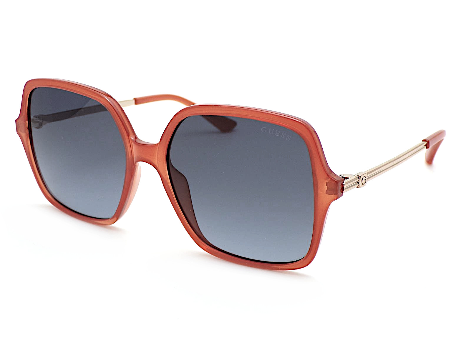 Guess Oversized Sunglasses Cognac Brown Gold with Smoke  display picture 1